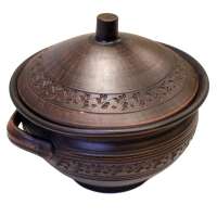 Cупник керамический Карпатский с крышкой для печи (3 литра)